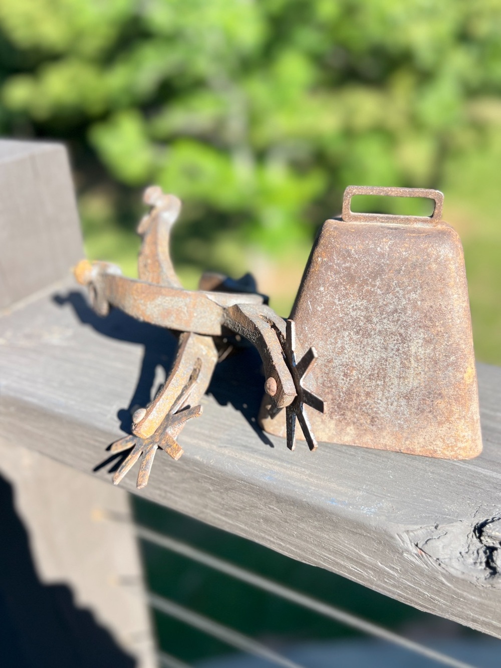 Vintage Western Spurs Cowbell Rustic Ranch Decor Cowboy Farmhouse Wall Decor